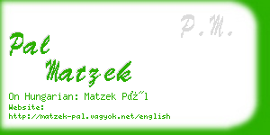 pal matzek business card